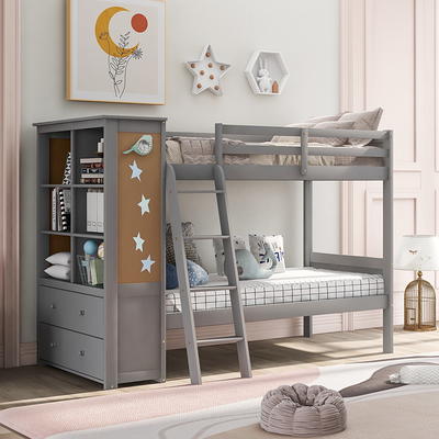 Twin Wood Murphy Bed with Storage Shelves & Drawer, Modern Wall Bed Can Be  Folded into a Cabinet, for Bedroom Living Room, Grey - Yahoo Shopping