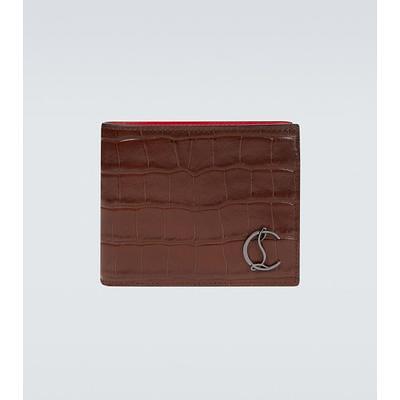 CHRISTIAN LOUBOUTIN Croc-Effect Leather Cardholder for Men