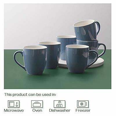 DOWAN Coffee Mugs, Balck Coffee Mugs Set of 6, 16 oz Ceramic