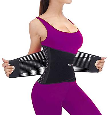 FREETOO Air Mesh Back Brace for Men Women Lower Back Pain Relief with 7  Stays, Anti-skid, Adjustable Lumbar Support Belt for Work for Sciatica