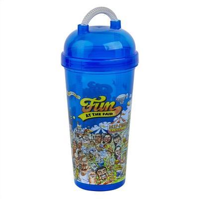 32 oz. Tall Plastic Fun at the Fair Design Souvenir Cup with Straw and  Lid - 200/Case