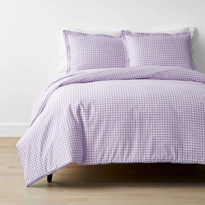 The Company Store Gingham Navy Organic Cotton Percale Twin XL Sheet Set, Blue