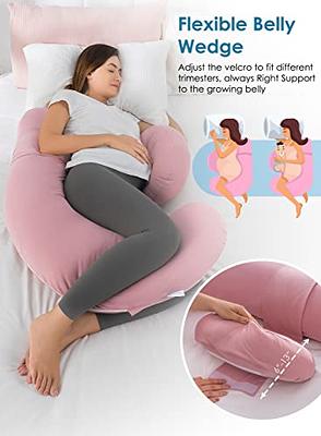 QUEEN ROSE Pregnancy Pillow with Velvet Cover-Maternity Body Pillow U  Shaped for