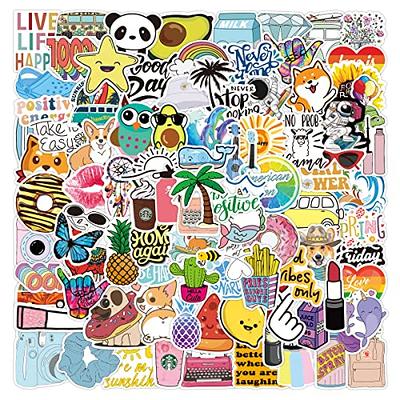 100 Pcs Cute Stickers, Laptop and Water Bottle Decal Sticker Pack for  Teens, Girls, Women Vinyl Stickers Waterproof 