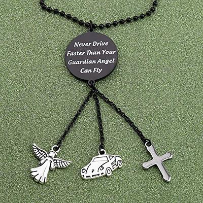 Guardian Angel Rear View Mirror Charm, Blue Car Accessories