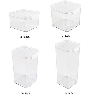 BINO Refrigerator, Freezer and Pantry Cabinet Storage Drawer Organizer Bin,  Clear and Transparent Plastic Nesting Container for Home and Kitchen with  Built-In Pull Out Handle, Large 