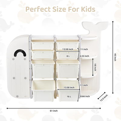 DUKE BABY Kids Small 3 Layer Toy Storage Organizer with 6 Storage