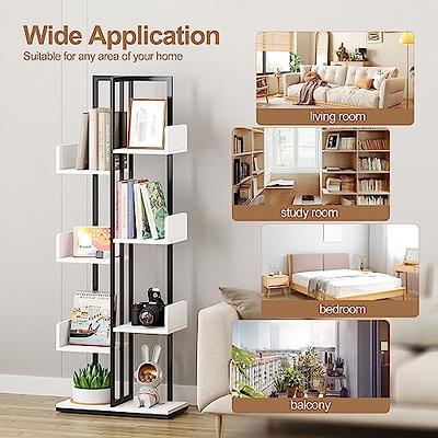 Hosfais Bookcase Bookshelf, Vintage Small Bookshelf for Small Spaces,  Wooden Book Shelf Small Bookcase for Living Room Bedroom