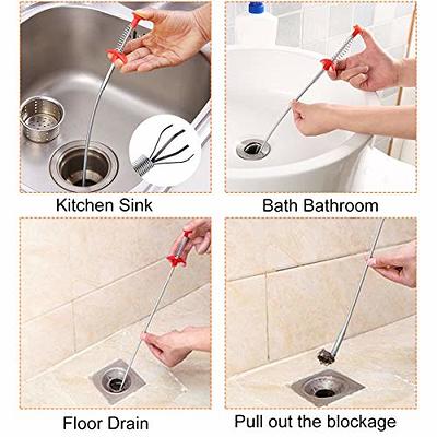 Drain Clog Remover Tool Hair Hook Bathroom Snake Sink Unclog Cleaner  Kitchen