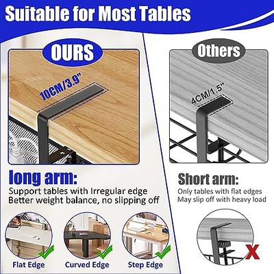  HOMEPROTEK Under Desk Cable Management Tray, Drill or No Drill  Complete Desk Cord Organizer Kit for Desk Wire Management, 2 Pack 17 White  Cable Trays 2 Cable Holders 6 Cable Clips