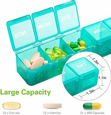 Sukuos Extra Large Pill Organizer, Weekly Pill Box, Pill Case with Clear  Lid, Arthritis Friendly Medicine Organizer for Vitamins, Fish Oils or  Supplements, BPA Free Medicine Organizer, Easy to Clean - Yahoo