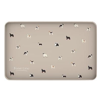 Dog Food Mat - Silicone Dog Mat for Food and Water - 28 x 20 Pet Feeding  Mats with Residue Collection Pocket - Waterproof Dog Cat Bowl Mat with High