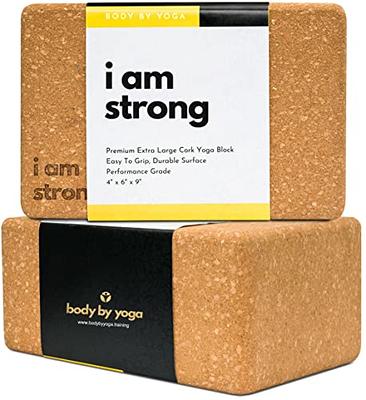 Sustainable Cork Yoga Blocks and Strap Set: Large, Sturdy, and