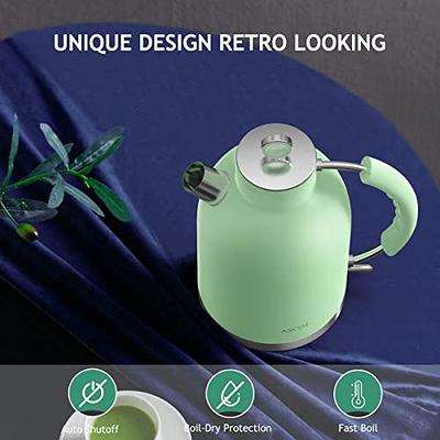 Retro Electric Kettle Stainless Steel 1.8L Tea Kettle, Hot Water