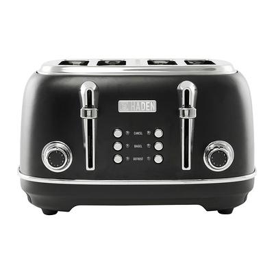 4 Slice Toaster Retro Stainless Steel Toasters with Bagel Defrost