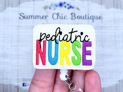 Beaded Badge Reel Nurse Reel, Nurses Pediatric Badge, Rn Interchangeable -  Yahoo Shopping