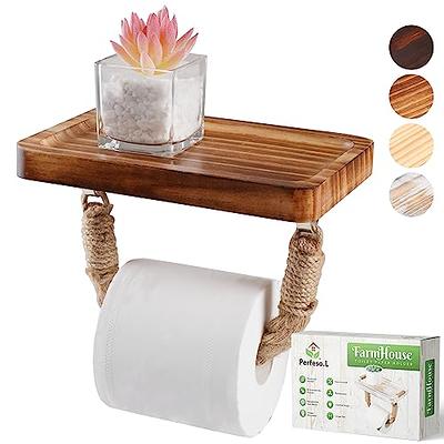 Perfeso.L Farmhouse Toilet Paper Holder with Shelf Large, Nautical