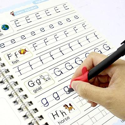 4 Pack Large Magic Practice Copybook for Kids,Reusable Handwriting  Workbook,Grooves Calligraphy Practice for Preschoolers,Pen Control Writing  Skill Practice,Auto Disappearing Ink Pen for Beginner : : Office  Products