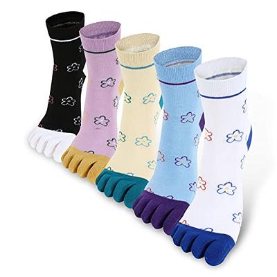 6 Pairs Women's Toe Socks Cotton Crew Sock Five Finger Socks For Running  Athletic Five Toe Socks Running Ankle Toe Socks Women Socks Cotton Sock