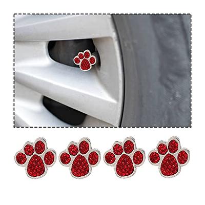 zipelo 4 Pack Car Tire Valve Stem Caps, Bling Diamond Bear Paw Tire Valve  Caps, Zinc Alloy Crystal Rhinestone Dog Paw Valve Stem Caps, Universal  Accessories for Motorcycle Truck Bicycle (Red) 