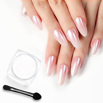 beetles Gel Polish White Chrome Nail Powder for Gel Nails, Pearl