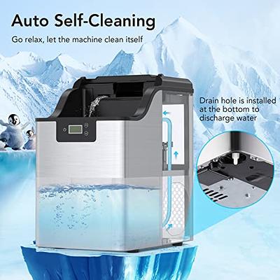 40LBS/24H Portable Ice Maker Countertop Ice Machine with Top Inlet Hole &  Self-Clean Function