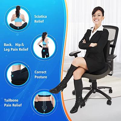 Car Seat Cushion and Lumbar Support Pillow Memory Foam Desk Chair Cushion  Back Support for Automotive Seat Driver, Travel, Office Chair, Leg and Back