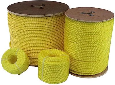 ATERET 1 Inch by 50 Feet Twisted 3-Strand Yellow Polypropylene Rope I  12,825 lbs. Tensile Strength I Lightweight & Heavy-Duty Synthetic Cord for  DIY Projects, Marine, Commercial Use (1 x 50') - Yahoo Shopping