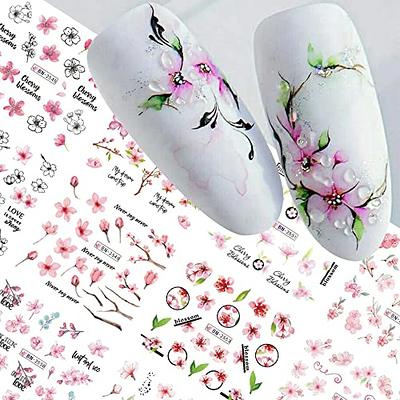 12pcs Pink Heart Stickers Valentines Day Nail Art I Love You Letters Water  Decal Cute Bear Kiss Lip Sliders For Manicure