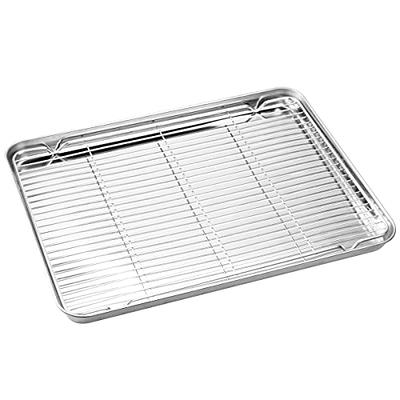 Sheet Pan,Cookie Sheet,Heavy Duty Stainless Steel Baking Pans,Toaster Oven  Pan,Jelly Roll Pan,Barbeque Grill Pan,Deep Edge,Superior Mirror Finish