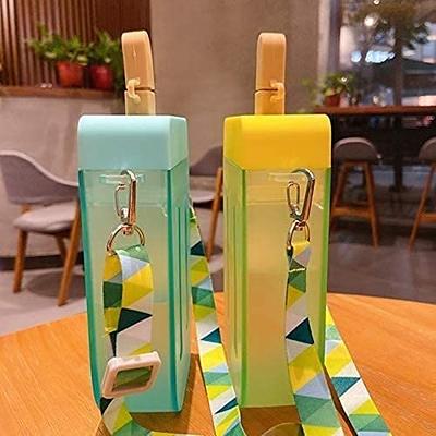 Popsicle Water Bottle with Strap, Creative Ice Cream Water Bottle, Transparent Water Jug Juice Drinking Cup Suitable for Camping Sports Shopping Kids