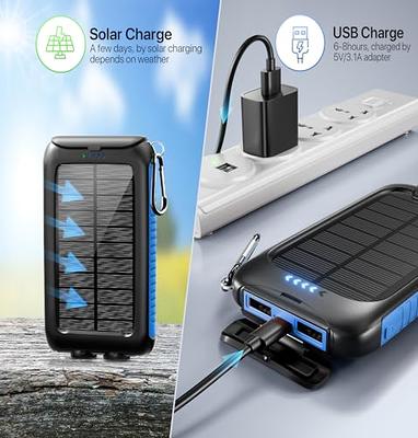 5 in 1 Wireless Portable Charger Power Bank,36800mAh 5 Output Dual QC4.0  25W PD USB C Battery Pack,15W Wireless Fast Charging,IP65 Solar Charger