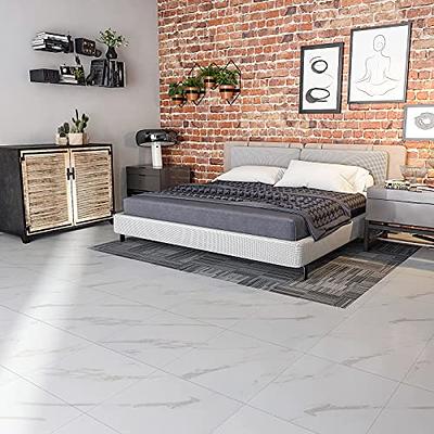 VEELIK 24 Pack Marble Peel and Stick Vinyl Flooring for Bathroom 12x12  Waterproof Floor Tiles Removable Gray Marble Self Stick Flooring Self