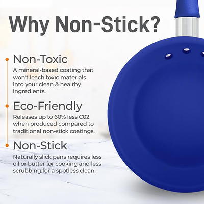 Nutrichef 12 Fry Pan With Lid - Large Skillet Nonstick Frying Pan With  Silicone Handle, Ceramic Coating, Blue Silicone Handle : Target