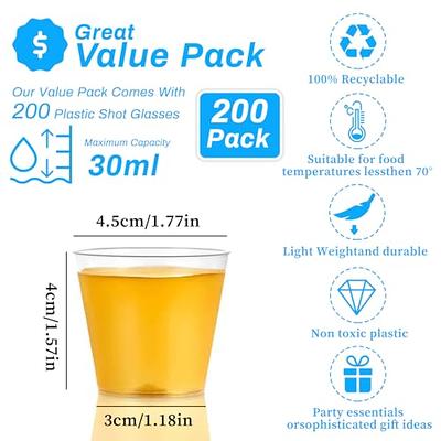 [200 - 1 oz] disposable plastic wine glass, transparent glass, condiment  cup, condiment tasting, sauce, dip, sample cup