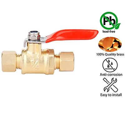 Hiboom PVC Ball Valve SCH40 Shut off Valve with Red T Handle Water Valve  for Cold