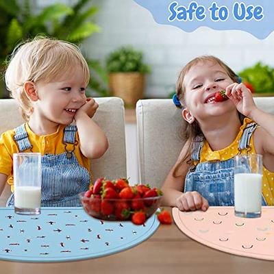 4 Packs Silicone Placemats for Baby Non Slip Placemats for Kids