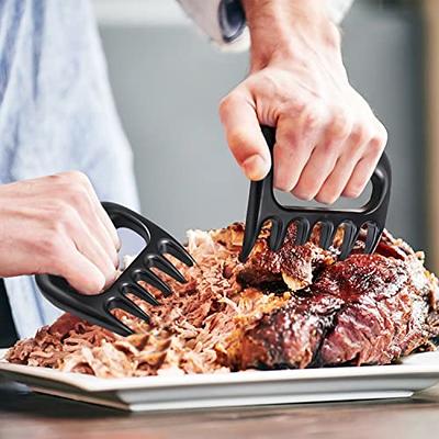 LOPE & NG Meat Handler Shredder Claws Set Of 2 - Wood Stainless Steel BBQ  Pulled Pork Paws For Shredding Handing Carving Food