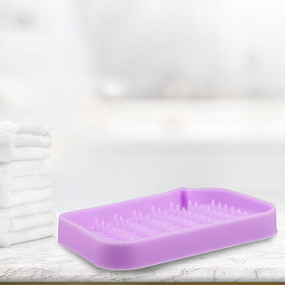 Unique Bargains Silicone Soap Dish Keep Soap Dry Soap Cleaning Storage for  Home Bathroom Kitchen Green 2 Pcs