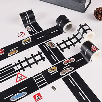 Toyvian Road Race Track Sticker Roll for Toy Car Trains Toy Tape Stickers  Railway Road Tape