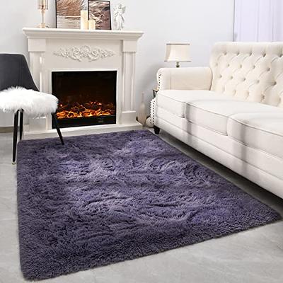 Ultra-soft Area Rug, 4x5.3 Feet, White, Ophanie