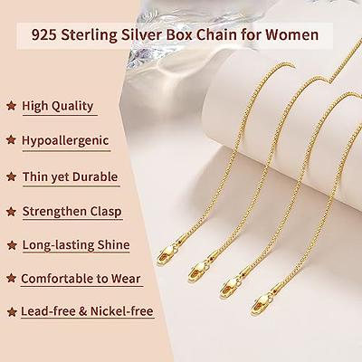 925 Sterling Silver Chain Necklace Chain for Women Girls 1.1Mm Cable Chain  Neckl