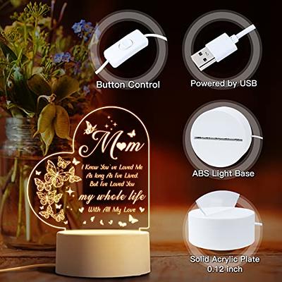 1pc Gifts For Mom - Engraved Night Light, Mom Birthday Gifts From Daughter  Son, Mom Gifts On Mother's Day, Valentine's Day Christmas, Unique Night Lam