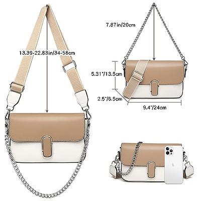 Crossbody Bags for Women Trendy Small Shoulder Bag with Wide Guitar Strap Cross Body Purses Leather Handbags Travel Purse
