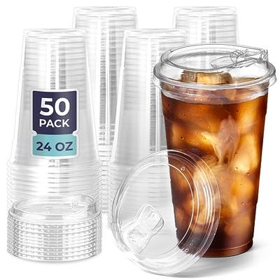 SHOPDAY Disposable Plastic Cups with Lids 8oz Clear Plastic Cups 100 Pack,  Cold Drink Containers Party Cups for Beverage Coffee Soda Juice Smoothie -  Yahoo Shopping