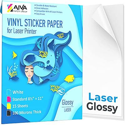  Sticker Paper, 100 Sheets, White Matte, 8.5 x 11 Full