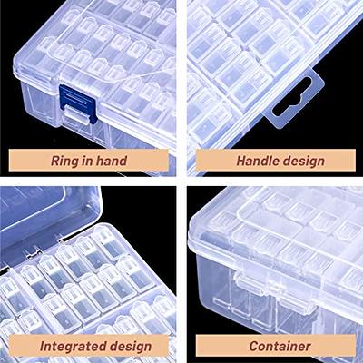 64 Grids Seed Storage Organizer Box, Plastic Transparent Seed Storage Box  Garden Seed Container with 64 Pcs Label Stickers & Tweezers, Portable Seed