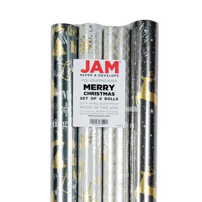 JAM PAPER Silver Metallic Gift Wrapping Paper Roll - 2 packs of 25 Sq. Ft.