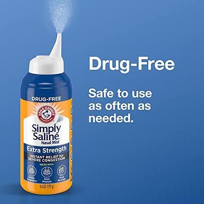 ARM & HAMMER Simply Saline Nasal Care Daily Mist 4.5oz – Instant Relief for  Every Day Congestion – One 4.5oz Bottle 