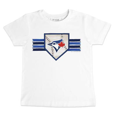 Toronto Blue Jays Tiny Turnip Infant Shark Raglan 3/4 Sleeve T-Shirt -  White/Royal